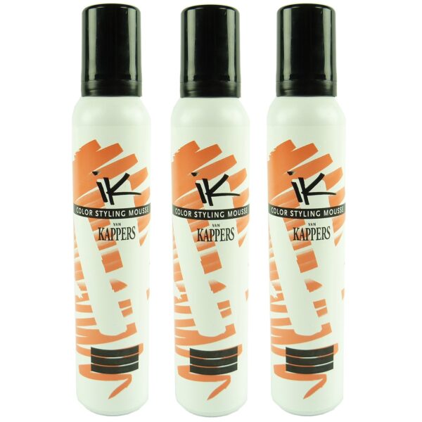 Kappers KIS Color Styling Mousse - Farb Auswahl - Haar Pflege Schaum Tönung - 3x200ml Hellbraun/Light Brown