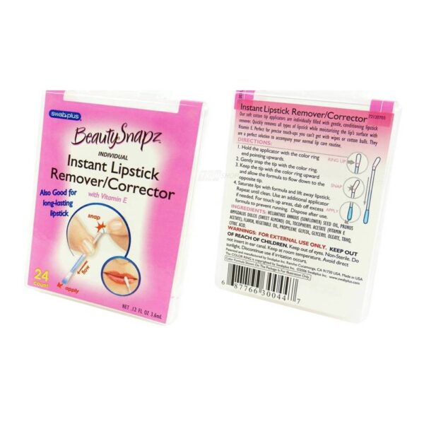 SwabPlus Beauty Snapz Instant Lipstick Remover Corrector Cleansing Vitamin E - 1-Pack